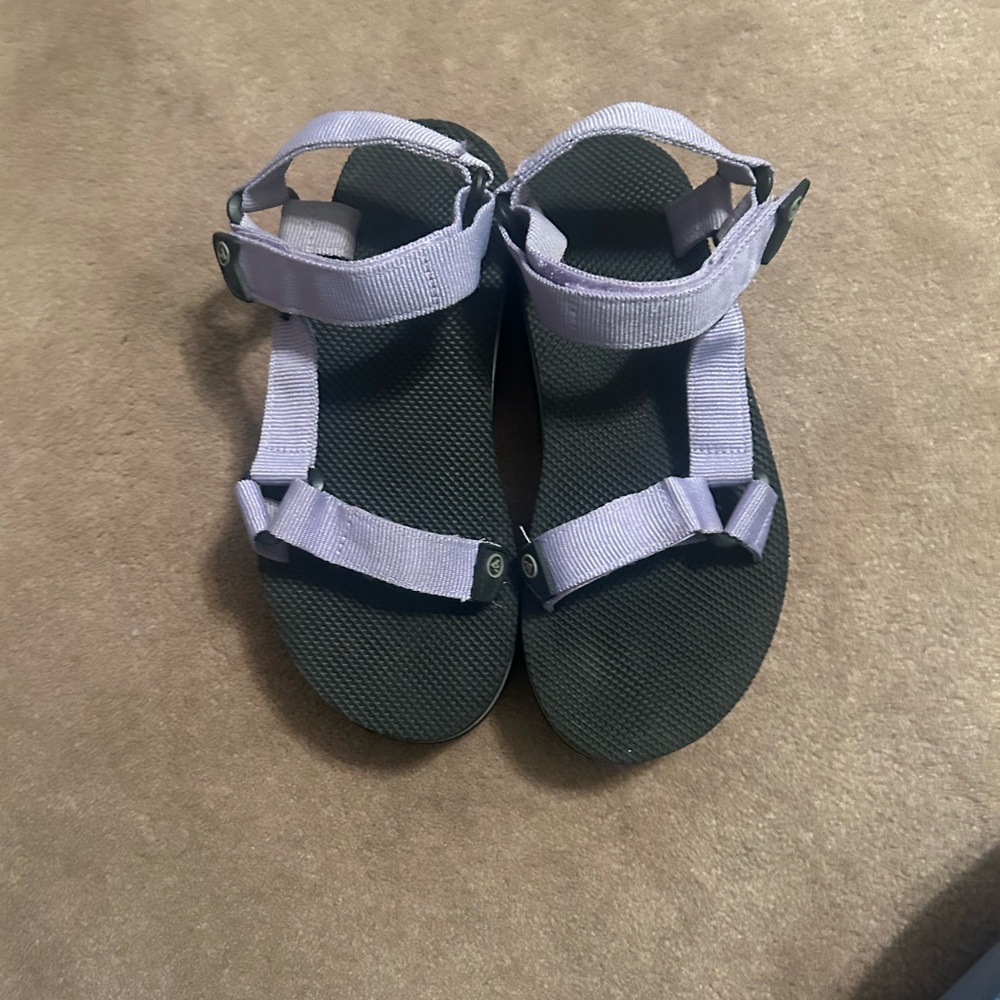 Adjustable Strap Sandals - Purple and Black